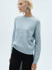 Mango Sweter 77009245 Niebieski Regular Fit. Niebieskie swetry Mango, s, bez wzorów, z syntetyku, bez ramiączek. Za 45.99 zł.