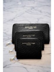 Maison héritage PARIS Skórzany portfel "Mini Moni Box" w kolorze czarnym - 20 x 11 cm rozmiar: onesize. Czarne portfele maison héritage PARIS, bez wzorów, z materiału. Za 169.67 zł.