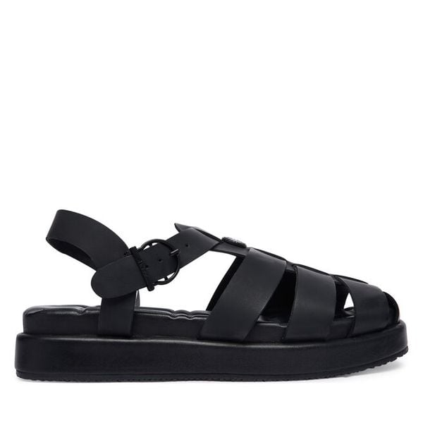 Sandały Barbour. Czarne sandały Barbour, bez wzorów, bez obcasa, na płaskiej podeszwie, bez zapięcia. Za 739.99 zł.