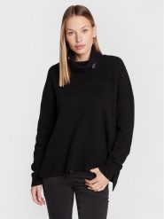 Liu Jo Golf WF2265 MA72L Czarny Regular Fit. Czarne swetry Liu Jo, l, bez wzorów, z wełny, bez ramiączek. Za 829.99 zł.