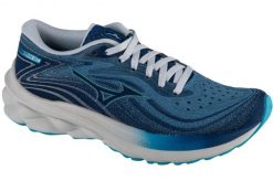 Damskie buty do biegania Mizuno Wave Skyrise Wos. Niebieskie buty do biegania Mizuno, bez wzorów, z materiału, bez zapięcia, do biegania, mizuno wave. Za 349.99 zł.