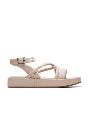 Clarks Skórzane sandały "Alda Cross" w kolorze jasnoróżowym rozmiar: 40. Różowe sandały Clarks, bez wzorów, klasyczne, z otwartym noskiem, bez obcasa, bez zapięcia. Za 217.02 zł.