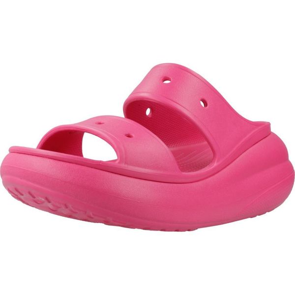 Sandały CROCS CRUSH SANDAL Rose. Czerwone sandały Crocs, bez wzorów, z gumy, bez obcasa, bez zapięcia. Za 274.99 zł.