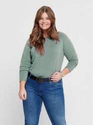 ONLY Carmakoma Sweter 15197209 Zielony Regular Fit. Zielone swetry Only Carmakoma, bez wzorów, z wiskozy, bez ramiączek. Za 69.99 zł.