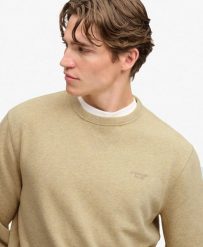 Superdry Bluza Essential Stacked Logo z bawełny organicznej. Brązowe bluzy bez kaptura Superdry, l, bez wzorów, z bawełny, bez kaptura. Za 379.15 zł.