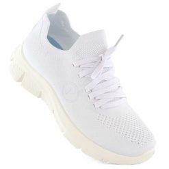 Buty sportowe damskie białe Potocki BK01303. Białe buty sportowe lifestyle POTOCKI, bez wzorów, z materiału, sportowe, bez zapięcia. Za 48.00 zł.