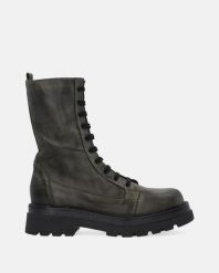 ZIELONE WORKERY ZE SKÓRY CIENIOWANEJ 13234 NA-SP VERD. Zielone botki Venezia, bez wzorów, ze skóry, bez obcasa, bez zapięcia. Za 599.00 zł.