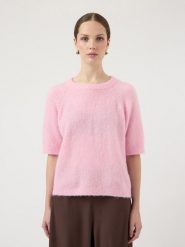 YAS Sweter w kolorze jasnoróżowym rozmiar: XL. Różowe swetry YAS, xl, bez wzorów, bez ramiączek. Za 110.04 zł.