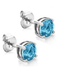 Revoni Złote kolczyki-wkrętki z topazami rozmiar: onesize. Szare kolczyki Revoni, z topazem, złote. Za 1,217.99 zł.