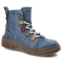 Niebieskie Botki Mustang Ocieplane Buty Damskie. Niebieskie botki Mustang, bez wzorów, bez obcasa, bez zapięcia. Za 379.00 zł.