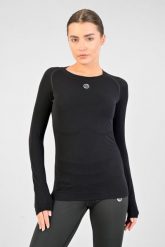 Koszulka z długim rękawem do biegania damska Nessi Sportswear Longsleeve Ultra. Czarne t-shirty sportowe NESSI SPORTSWEAR, l, bez wzorów, z dzianiny, bez ramiączek, do biegania. Za 339.00 zł.