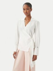 Tommy Hilfiger Koszula WW0WW49650 Biały Slim Fit. Białe koszule Tommy Hilfiger, bez wzorów, z bawełny, bez kołnierzyka, bez ramiączek. Za 529.99 zł.