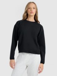 4F Bluza dresowa nierozpinana bez kaptura damska - czarna S. Czarne bluzy 4f, s, bez wzorów, z dresówki, bez ramiączek, bez kaptura. W wyprzedaży za 169.99 zł.