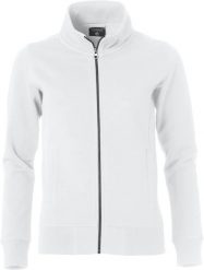 Clique Classic Cardigan Women – kardigan dresowy z kieszeniami na zamek, biały. Białe swetry CLIQUE, m, bez wzorów, z bawełny, bez ramiączek. Za 212.53 zł.