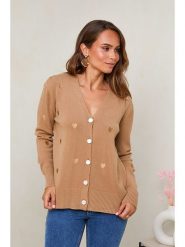 Soft Cashmere Kardigan w kolorze karmelowym rozmiar: 34/36. Brązowe swetry Soft Cashmere, bez wzorów, klasyczne, bez ramiączek. Za 101.47 zł.