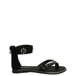 SANDAŁY JAPONKI 707-63 BLACK. Czarne sandały Venezia, bez wzorów, ze skóry, bez obcasa, bez zapięcia. Za 119.00 zł.