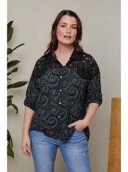 Curvy Lady Koszula w kolorze czarnym rozmiar: 44/46. Czarne koszule Curvy Lady, z aplikacjami, z bawełny, klasyczne, bez kołnierzyka, bez ramiączek. Za 87.81 zł.