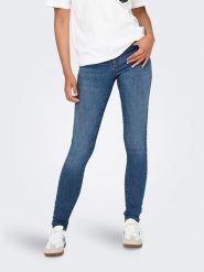 ONLY Dżinsy - Skinny fit - w kolorze niebieskim rozmiar: S/L32. Niebieskie jeansy ONLY, l, z aplikacjami, ze skóry, klasyczne, z podwyższonym stanem. Za 119.12 zł.