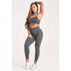 Legginsy fitness damskie Gym Glamour push up 2.0. Szare legginsy GYM GLAMOUR, bez wzorów, glamour. Za 169.99 zł.