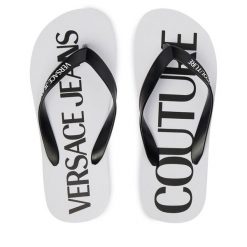Japonki Versace Jeans Couture. Białe japonki Versace Jeans Couture, bez wzorów, z jeansu. Za 249.99 zł.