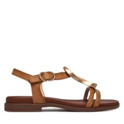 Czółenka Hispanitas. Brązowe czółenka Hispanitas, bez wzorów, bez obcasa, bez zapięcia. Za 519.99 zł.