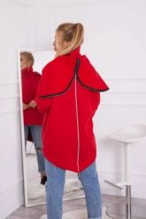 Bluza ocieplana z suwakiem z tyłu czerwona. Czerwone bluzy KESI, l, bez wzorów, z bawełny, bez ramiączek, bez kaptura. Za 238.37 zł.