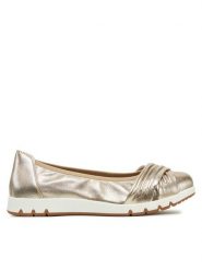 Caprice Baleriny 9-22118-44 Złoty. Żółte baleriny Caprice, bez wzorów, ze skóry, bez obcasa, bez zapięcia. Za 232.99 zł.