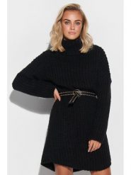 Makadamia Sweter w kolorze czarnym rozmiar: onesize. Czarne swetry Makadamia, bez wzorów, z wełny, bez ramiączek. Za 83.81 zł.