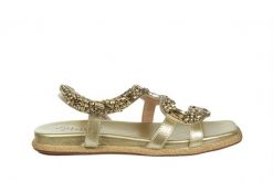 Sandały Laura Vita Maxine 04 Or 202071, Złoty, Skóra ekologiczna - 37. Żółte sandały LAURA VITA, bez wzorów, z materiału, eleganckie, bez obcasa, na płaskiej podeszwie, bez zapięcia. W wyprzedaży za 179.10 zł.