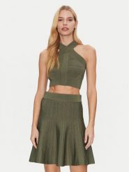 Guess Top W5GR32 Z2XY0 Zielony Slim Fit. Zielone topy Guess, xxl, z aplikacjami, z wiskozy, bez kołnierzyka, bez ramiączek. Za 299.99 zł.