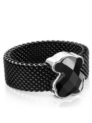 TOUS Pierścionek Icon Mesh 1002790512 Czarny. Czarne pierścionki tous, metalowe. Za 759.99 zł.
