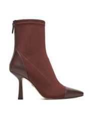 Nine West Botki CEO-NOURA-01 Brązowy. Brązowe botki Nine West, bez wzorów, z materiału, bez obcasa, na szpilce, bez zapięcia. Za 219.99 zł.