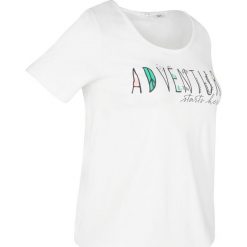T-shirt sportowy z elastycznym dołem, krótki rękaw bonprix biel wełny. Białe t-shirty bonprix, bez wzorów, z wełny, bez ramiączek. Za 59.99 zł.