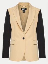 DKNY Marynarka UB4JX084 Beżowy Regular Fit. Brązowe marynarki i żakiety DKNY, bez wzorów, z syntetyku, bez ramiączek. Za 479.99 zł.