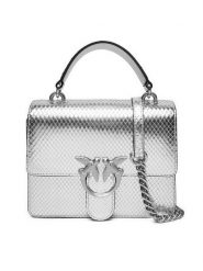 PINKO Torebka Love One Top Handle Mini Light AI 24-25 PLTT 100071 A1VG Srebrny. Szare torebki klasyczne Pinko, bez wzorów, ze skóry, bez dodatków. Za 1,329.00 zł.
