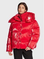 Calvin Klein Jeans Kurtka zimowa J20J219838 Czerwony Oversize. Czerwone kurtki Calvin Klein Jeans, na zimę, m, bez wzorów, z jeansu, bez kaptura. Za 919.99 zł.