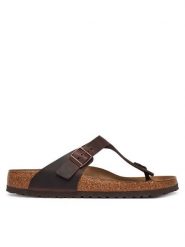Birkenstock Japonki Gizeh 0743831 Brązowy. Brązowe japonki Birkenstock, bez wzorów, z nubiku. Za 339.99 zł.