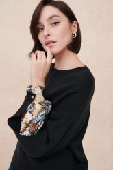 Sweter Damski Czarter BS Czarny / Dpa 42. Czarne swetry blue shadow, bez wzorów, z bawełny, bez ramiączek. Za 239.90 zł.