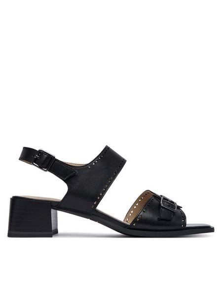 Caprice Sandały 9-28204-46 Czarny. Czarne sandały Caprice, bez wzorów, bez obcasa, na słupku, bez zapięcia. Za 339.99 zł.