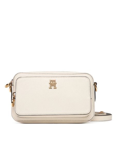 Tommy Hilfiger Torebka Th Icon Camera Bag AW0AW18120 Écru. Listonoszki Tommy Hilfiger, bez wzorów, ze skóry, bez dodatków. Za 529.99 zł.