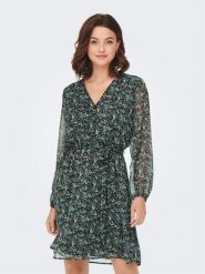 ONLY Sukienka codzienna 15236376 Zielony Regular Fit. Zielone sukienki ONLY, na co dzień, s, bez wzorów, z syntetyku, bez kołnierzyka, bez ramiączek, proste. Za 79.99 zł.