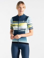 Dare 2b Koszulka kolarska "AEP Stimulus" w kolorze żółto-niebieskim rozmiar: 44. Niebieskie t-shirty sportowe Dare 2b, bez wzorów, z materiału, bez ramiączek, rowerowe. Za 82.99 zł.