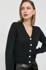 Morgan kardigan damski kolor czarny. Czarne swetry Morgan, l, bez wzorów, z dzianiny, bez ramiączek. W wyprzedaży za 169.99 zł.