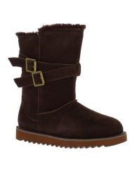 Gooce Skórzane kozaki zimowe "Huntspill Waterproof" w kolorze ciemnobrązowym rozmiar: 36. Brązowe kozaki Gooce, na zimę, bez wzorów, z materiału, eleganckie, bez obcasa, bez zapięcia. Za 260.99 zł.