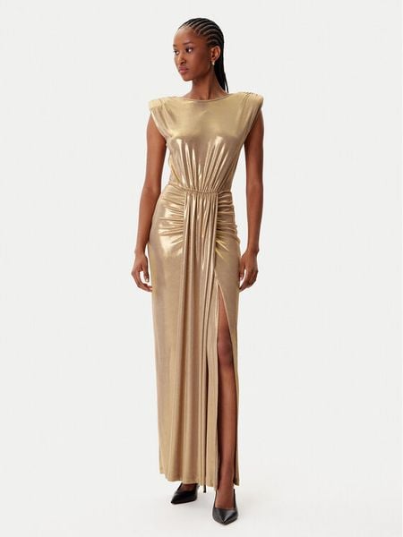 Artigli Sukienka wieczorowa ACAB003146 Złoty Regular Fit. Żółte sukienki Artigli, bez wzorów, z syntetyku, wizytowe, bez kołnierzyka, bez ramiączek. Za 509.99 zł.