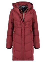 Geographical Norway Płaszcz zimowy "Djamila" w kolorze bordowym rozmiar: XL. Czerwone płaszcze Geographical Norway, na zimę, xl, bez wzorów, z puchu, bez kaptura. Za 339.37 zł.