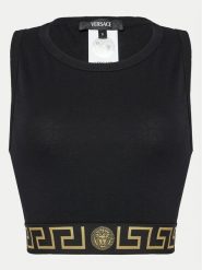 Versace Biustonosz top 1008598 1A10011 Czarny Slim Fit. Czarne biustonosze Versace, bez wzorów, z bawełny, bez kołnierzyka, bez ramiączek. Za 349.99 zł.