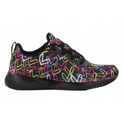 Buty na co dzień damskie SKECHERS BOBS SQUAD sportowe ozdobne. Czarne buty sportowe lifestyle Skechers, bez wzorów, sportowe, bez zapięcia, skechers sport. Za 232.00 zł.