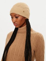 LAUREN RALPH LAUREN Czapka 454960057005 Beżowy. Brązowe czapki zimowe Lauren Ralph Lauren, bez wzorów, z materiału. Za 199.99 zł.