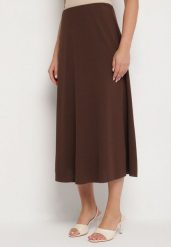 Ciemnobrązowa Klasyczna Spódnica Midi Rozkloszowana Verettia. Brązowe spódnice Born2be, na co dzień, uniwersalny, z aplikacjami, eleganckie, midi, rozkloszowane. Za 49.99 zł.